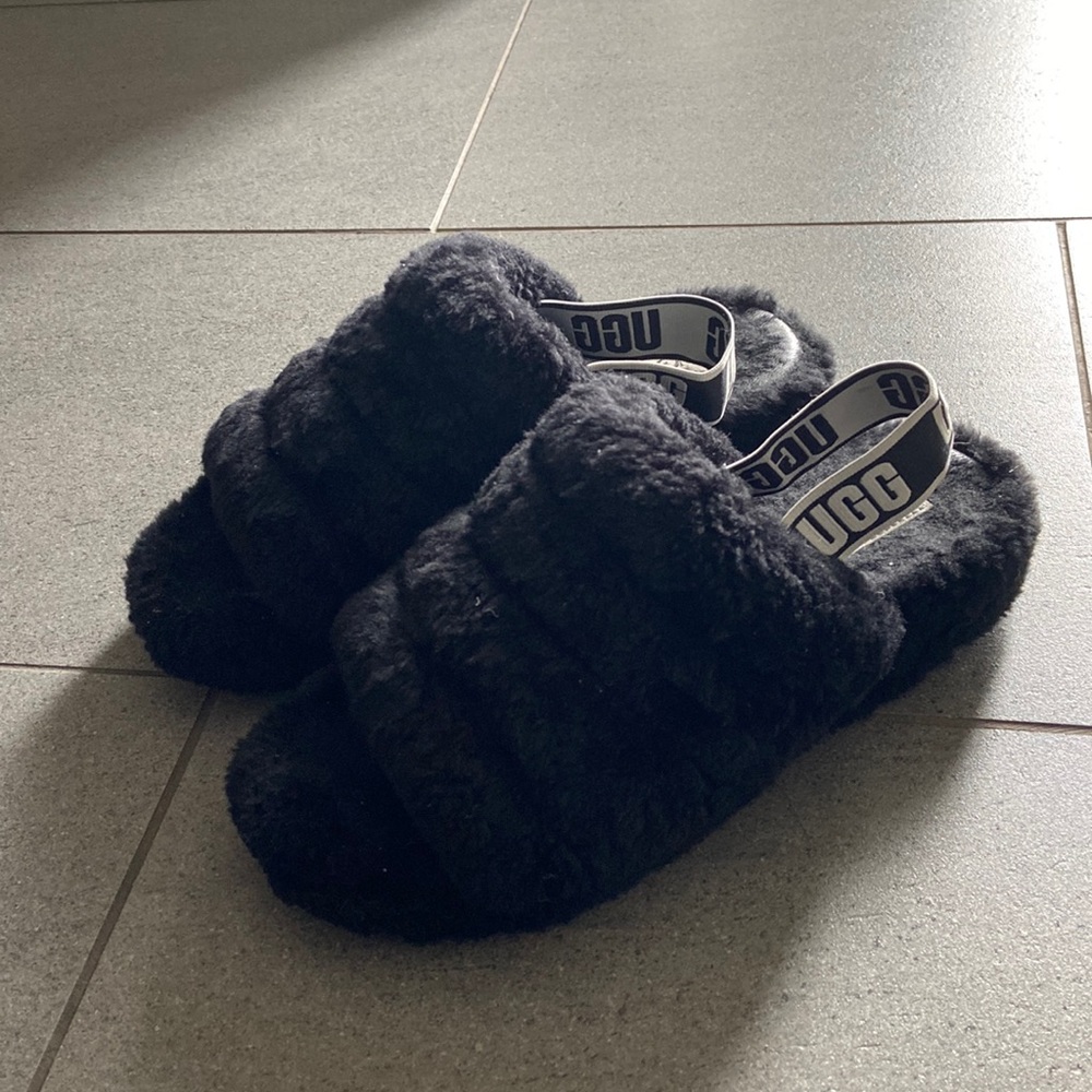 Black super soft ugg slippers